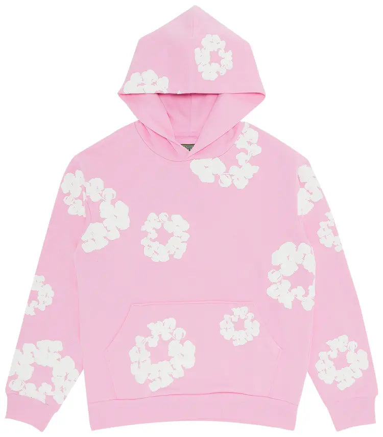 pink denim tear hoodie